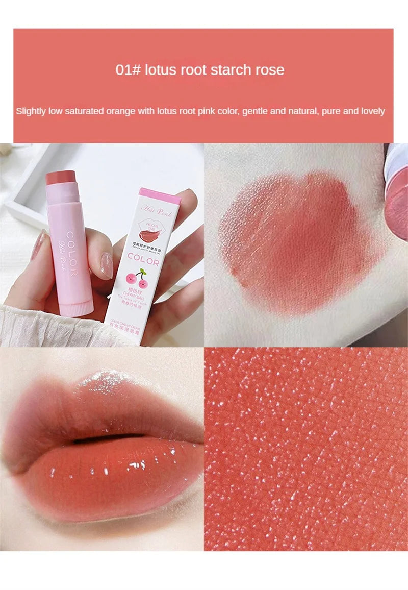Colored Lip Balm Cute Moisturizing Lip Tint Long Lasting Waterproof Change Color Lipstick for Women Girls Lips Make Up Cosmetics