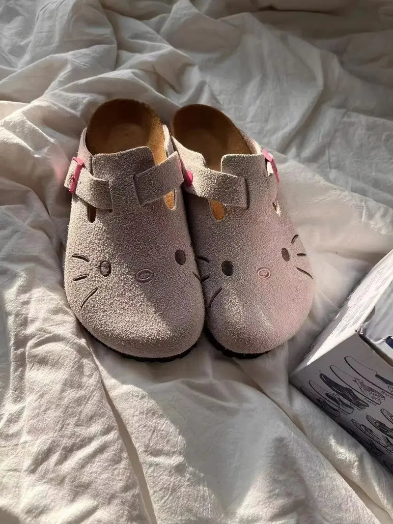 Hello Kitty Girl Slippers Sanrio Cute Anime Summer Female Thick Sole Flat Shoes Sweet Cartoon Outdoor Anti Slip Slippers Gifts