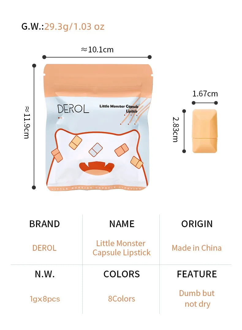 DEROL Matte Set Lipstick Capsule Lipstick Star Candy Mini Capsule Lipstick