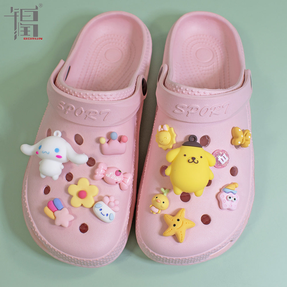Sanrio Hello Kitty Croc Charms Kawaii Kuromi Shoe Buckle Accessories Girl Slippers DIY Decorations for Croc Jibz Bracelets Gift