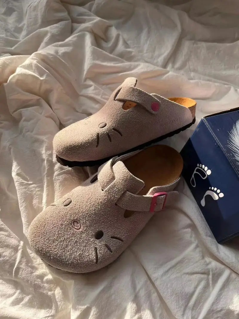 Hello Kitty Girl Slippers Sanrio Cute Anime Summer Female Thick Sole Flat Shoes Sweet Cartoon Outdoor Anti Slip Slippers Gifts