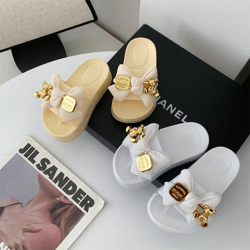 Fashion Girl Slippers Simple Childs Shoes Thick Soled Girls Shoes Anti Slip Child Slippers