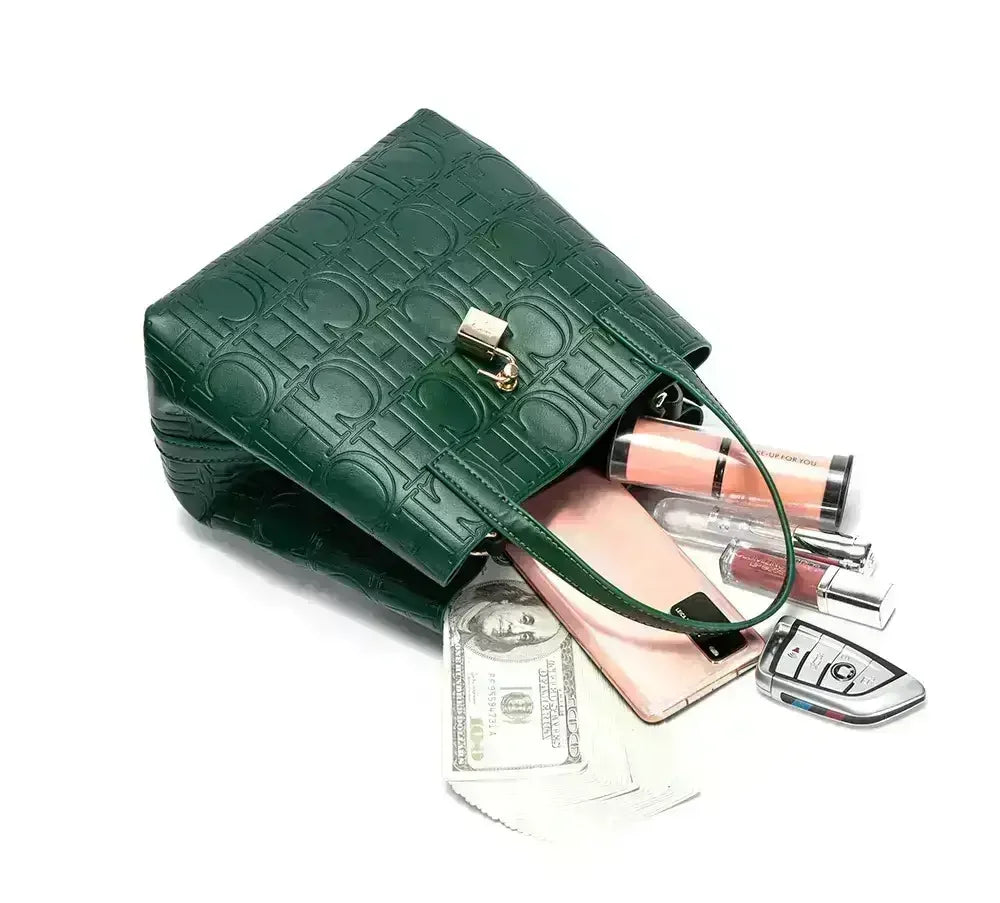 CH Embossed Ladies Crossbody Bag Letter Printing Design Ladies Handbag Large Capacity Tote Bag Elegant Temperament Ladies Should