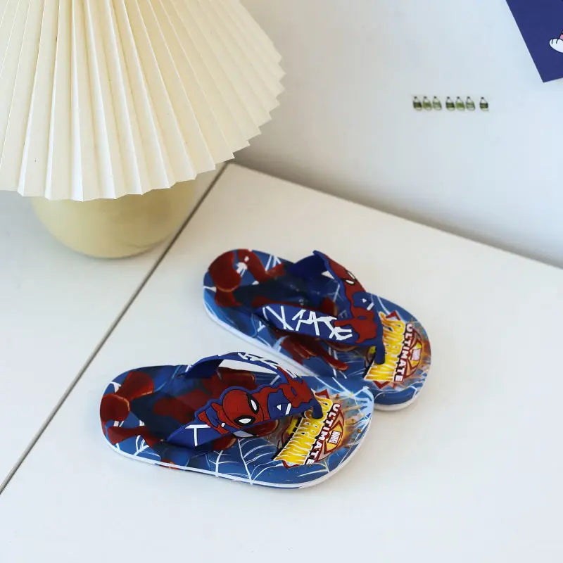 Disney Children's Flip-Flop Summer Indoor Cartoon Girl Mickey Mouse Sandals Princess Girl Slippers Pink Blue Shoes Size 24-35