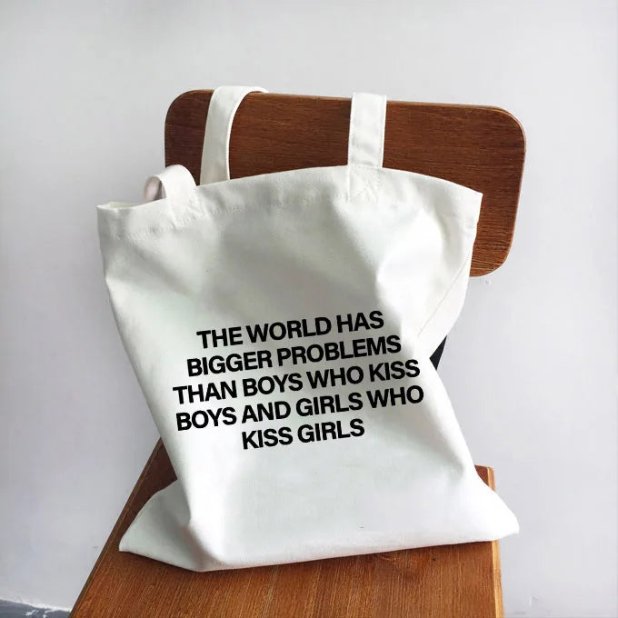 Ladies Handbags Girl Power Quotes Canvas Tote Bag Shopping Travel Women Eco Reusable Shoulder Shopper Bags High Capacity