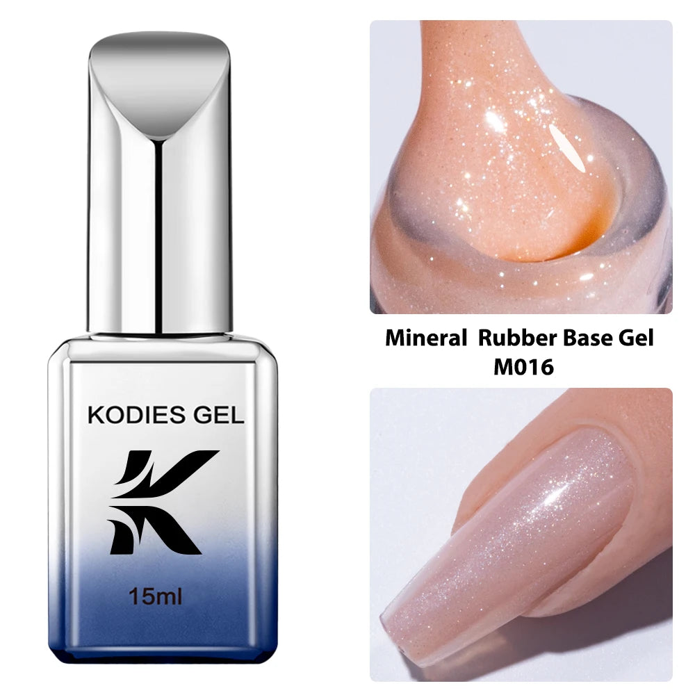 KODIES GEL 2024 Gummy Base Gel Nailpolish 15ML UV Semi Permanent Thicker Strong Hold Base Coat Primer Clear Nail Art Supplies