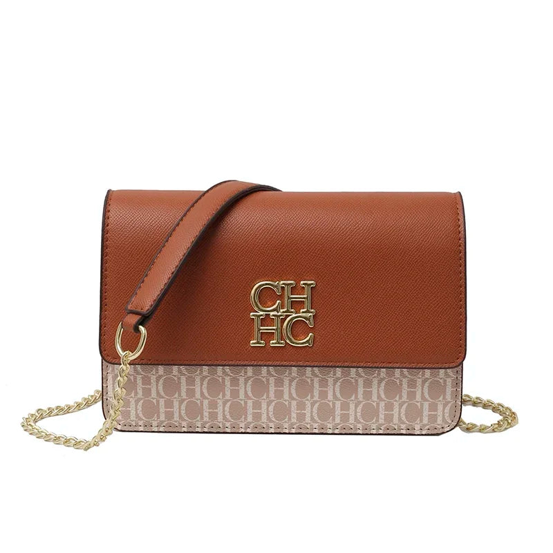 CH Multi Embossed Ladies Handbag Classic Ladies Crossbody Bag Ladies Shoulder Bag Fashion Luxury Brand Pure Color Design