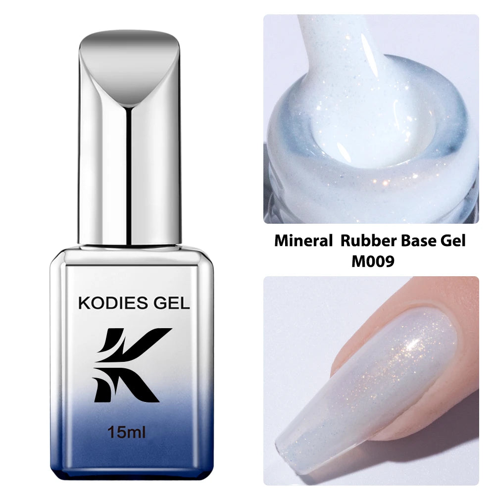 KODIES GEL 2024 Gummy Base Gel Nailpolish 15ML UV Semi Permanent Thicker Strong Hold Base Coat Primer Clear Nail Art Supplies