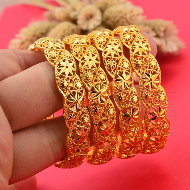 Baby Child Bangles Ethnic Dubai Gold Color Bangles Kids Bracelet Luxury Bracelet Dubai Bangles Child Jewelry Birthday Present