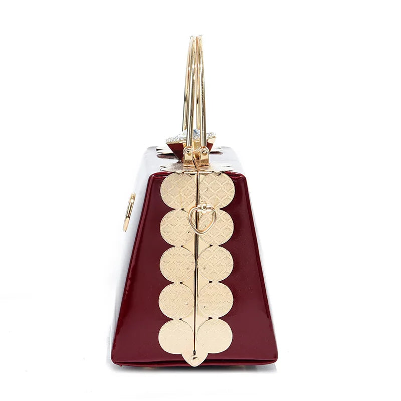 Quality Luxury Lady Messenger Bag Diamond Ladies Handbags Patent Leather Ladies Shoulder Bag Ladies Clutches Wedding Party Bags