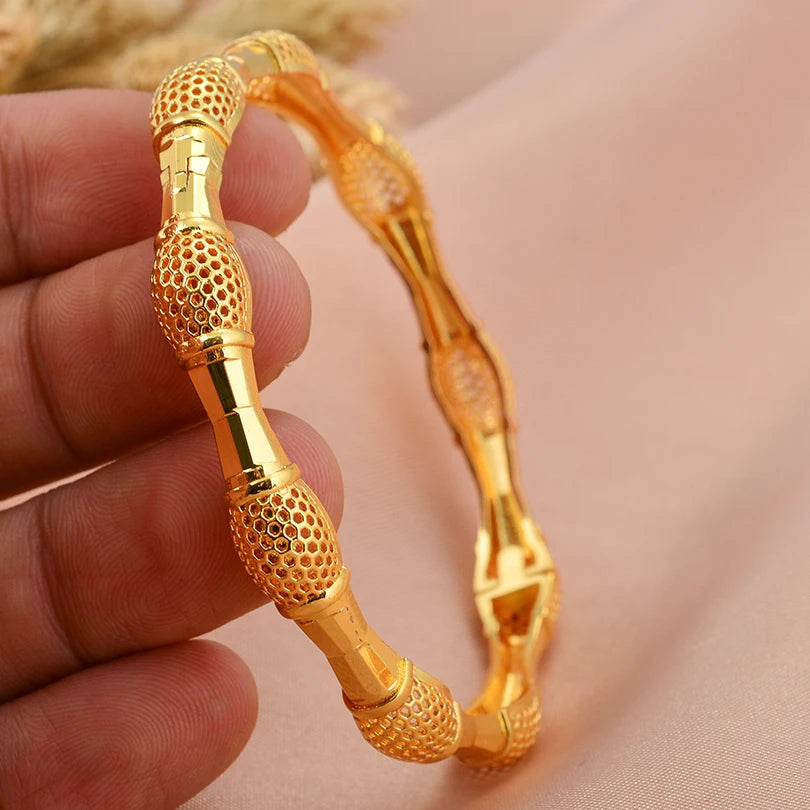 Dubai Arab Heart Stone Gold Jewelry Gold Color Bangles Child Bbay Children's Bangles Bracelets Ethiopian Jewelry Bangles Gift