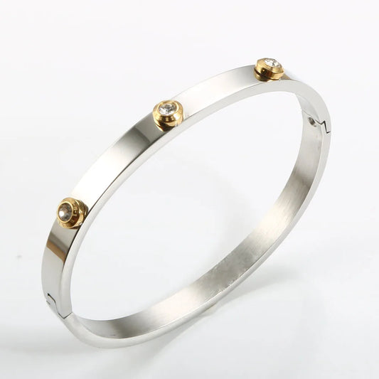 Roman Elements Crystal Bangles Bracelets Wedding  Bangles Gift Luxury Charm Bangles For Women Men Wedding Jewelry