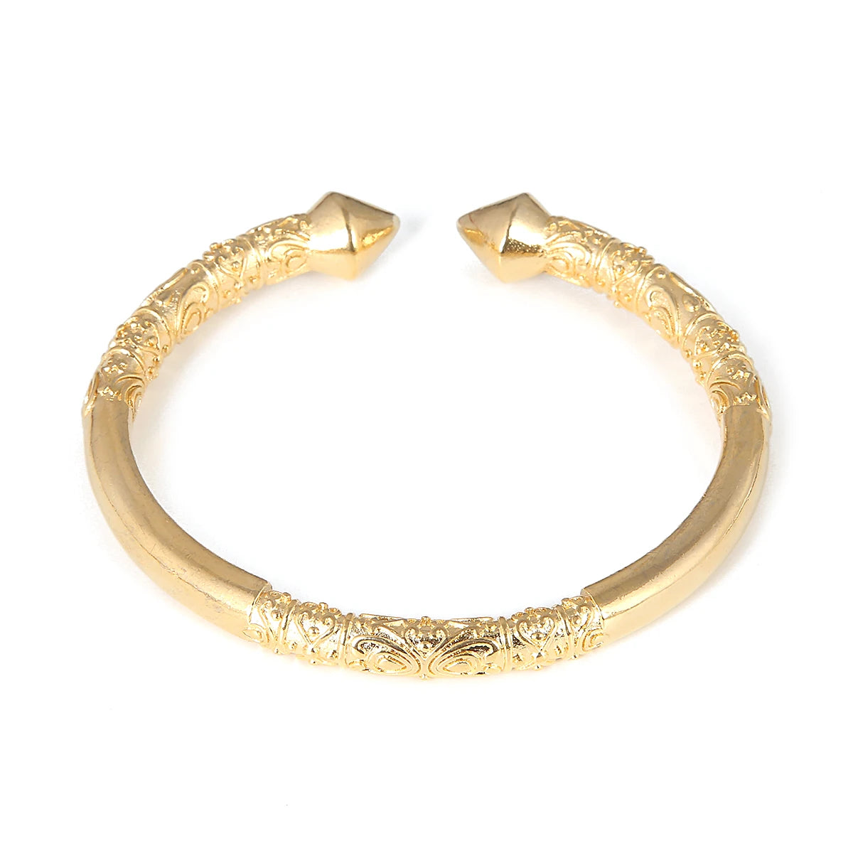 Gold Color African Cuff Engraved Embossing Bangles Trendy Women Men Bangles Jewelry