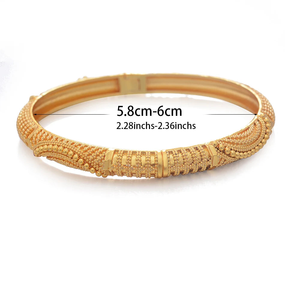 24K Bangles Dubai Gold Color Wedding Bangles For Women Men Saudi Arab  Bracelet&Bangles Jewelry