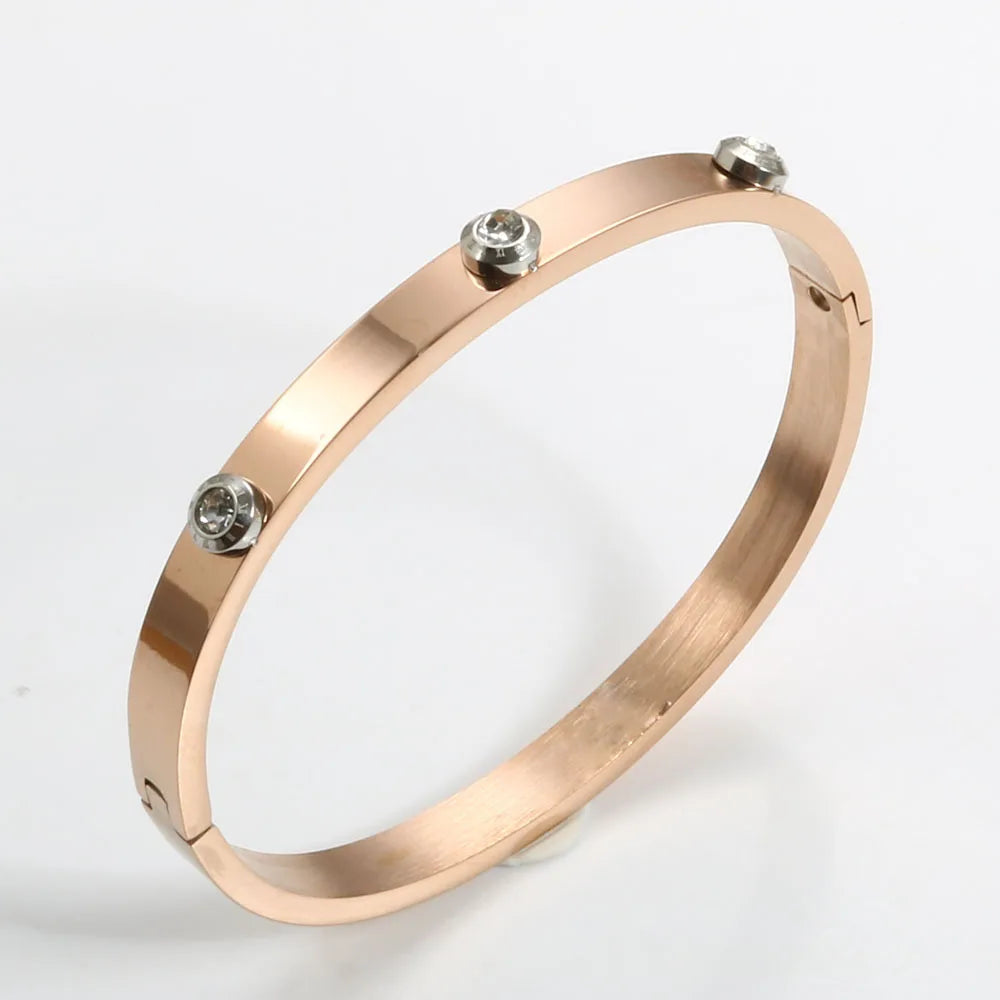 Roman Elements Crystal Bangles Bracelets Wedding  Bangles Gift Luxury Charm Bangles For Women Men Wedding Jewelry