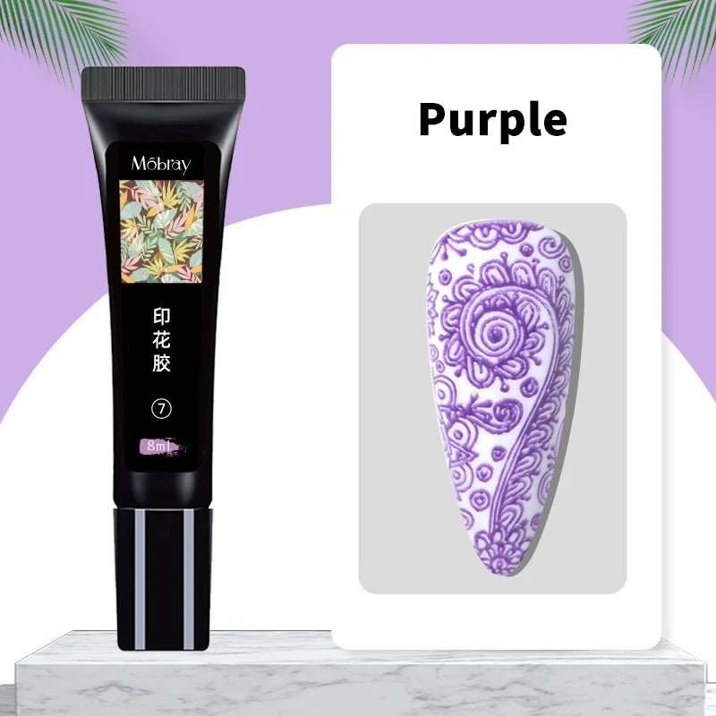 Nail Art Stamping Gel Polish: Colorful Special Paints for Steel Plate Printing & Phototherapy Transfer Nail Art