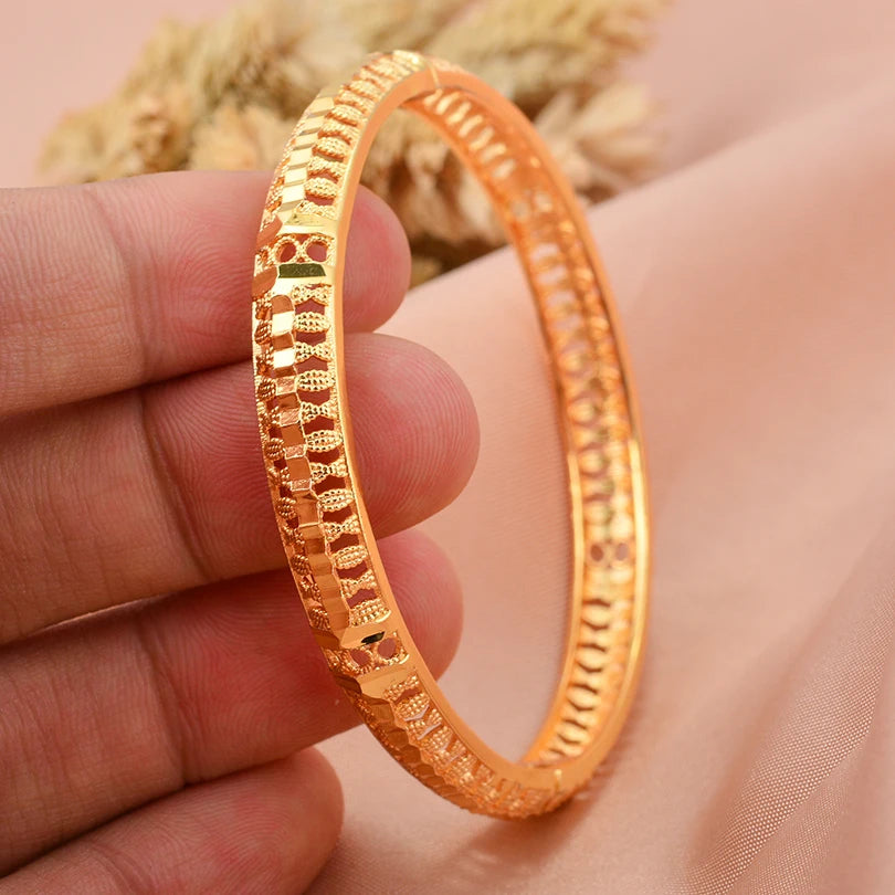 Dubai Arab Heart Stone Gold Jewelry Gold Color Bangles Child Bbay Children's Bangles Bracelets Ethiopian Jewelry Bangles Gift