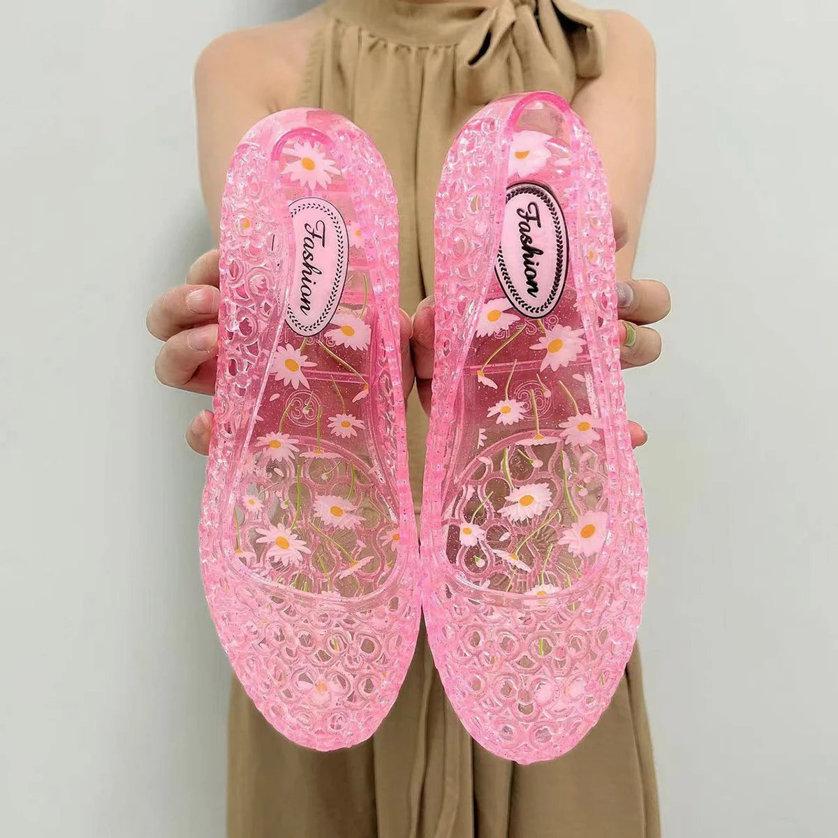 Ladies Sandals Sequin Flat Ladies Sandals Ladies Beach Jelly Shoes Women Shoes Sandalias De Mujer Clear Flat Sandals