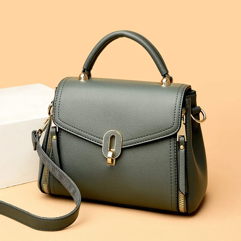 Ladies Casual Big Bags 2023 New Style Ladies Bags Fashion Handbags Solid Color Leather Ladies Bags Designer Style Women's Bags