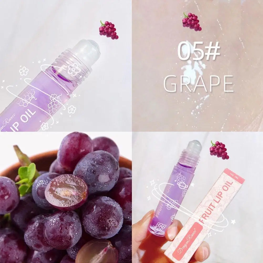6 Colors Roll-on Fruit Essence Lip Balm Lip Oil Lip Moisturizing Mirror Primer Lip Lipstick Hydrating random Gloss Transparent