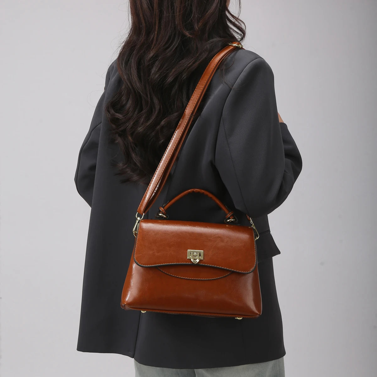 ladies handbags. Luxury 3-Piece PU Leather Women's Bag Set - Shoulder/Crossbody/Tote, Waterproof & Durable, Multi-Color Options