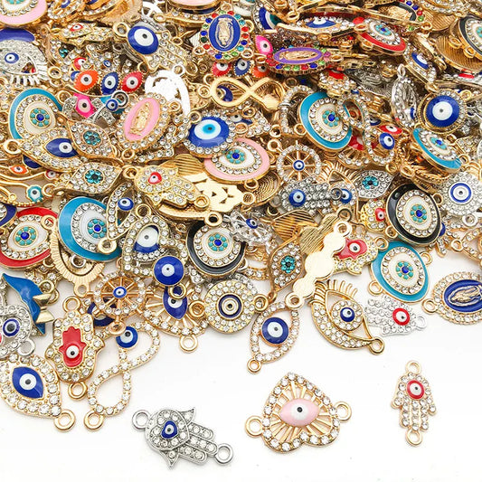 Randomly Mix 10/20pcs Lucky Evil Eye Charms For Bracelet Necklace Earring Accessory DIY Eye Charm Artificial Jewelry Pendants