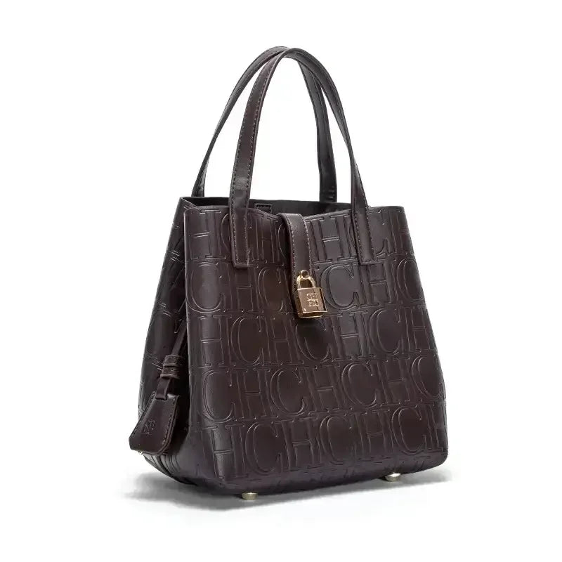 CH Embossed Ladies Crossbody Bag Letter Printing Design Ladies Handbag Large Capacity Tote Bag Elegant Temperament Ladies Should