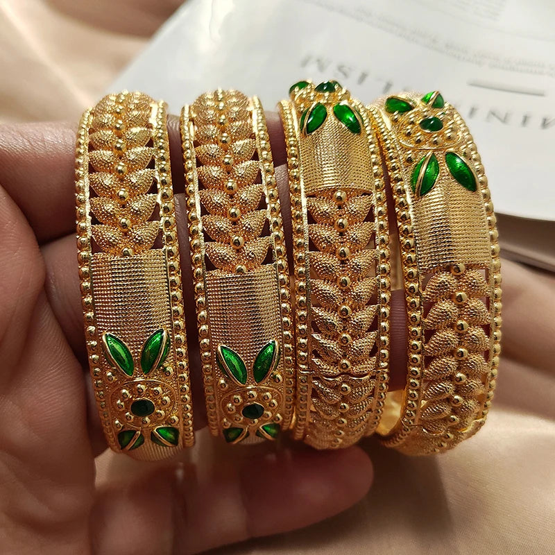 Gold Color Bangles For Women Girls Wedding Bracelet Bangles African Bridal  Jewelery Bijoux Femme wedding Bangles jewelry