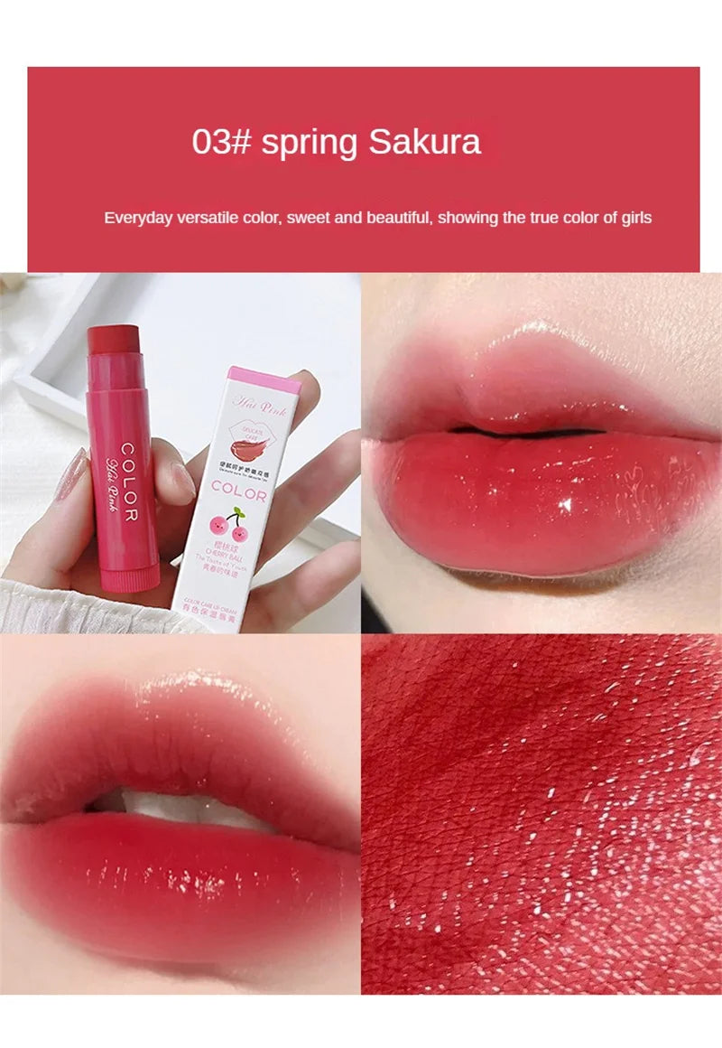 Colored Lip Balm Cute Moisturizing Lip Tint Long Lasting Waterproof Change Color Lipstick for Women Girls Lips Make Up Cosmetics