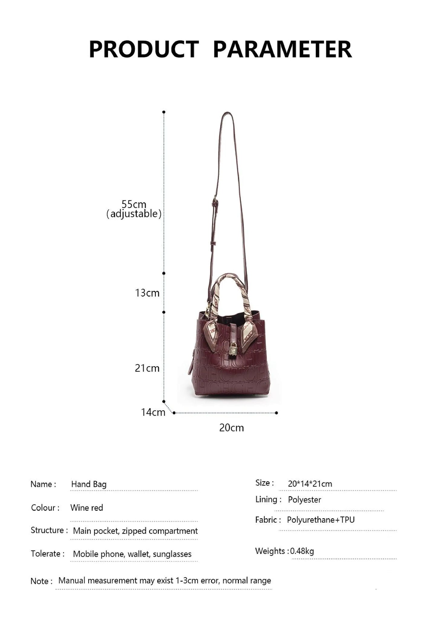 CH Embossed Ladies Crossbody Bag Letter Printing Design Ladies Handbag Large Capacity Tote Bag Elegant Temperament Ladies Should