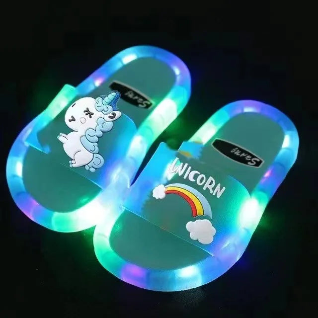 2023 Girl Slippers Children LED Kids Slippers Baby Bathroom Sandals Kids Shoes for Girl Boys Light Up Shoes Toddler