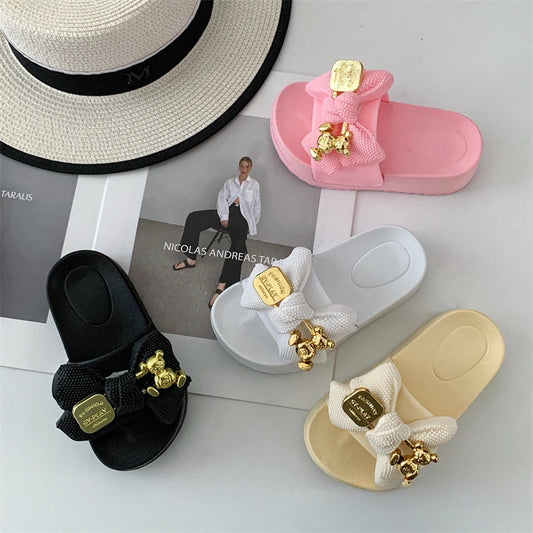 Fashion Girl Slippers Simple Childs Shoes Thick Soled Girls Shoes Anti Slip Child Slippers