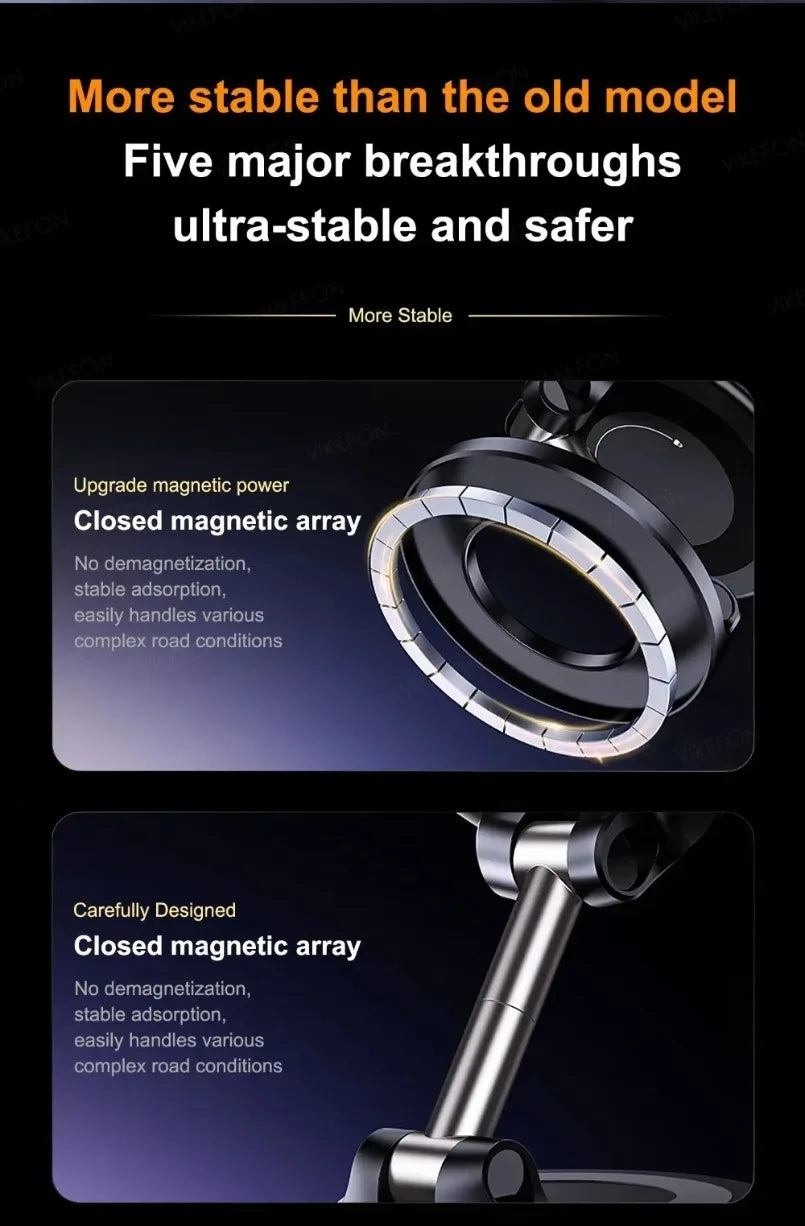 Magnetic Car Phone Holder 360° Rotation Folding With Vacuum Suction Cup For iPhone 12-16 Series Car/Gym/Driving Phone Holder