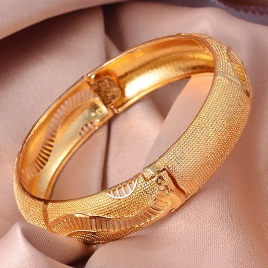 24K 1pcs  France Dubai Bangles Gold Jewelry Gold Color Bangles For Ethiopian Bangles & Bracelets Ethiopian Jewelry Bangles