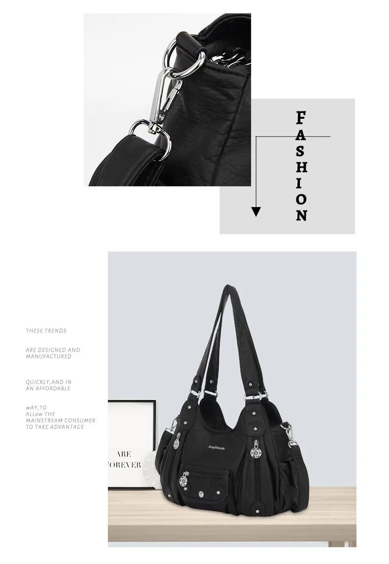 Ladies Hand Bags for Women Pu Casual Single Shoulder Crossbody Bag Multifunctional Purses and Handbags Повседневная Сумка