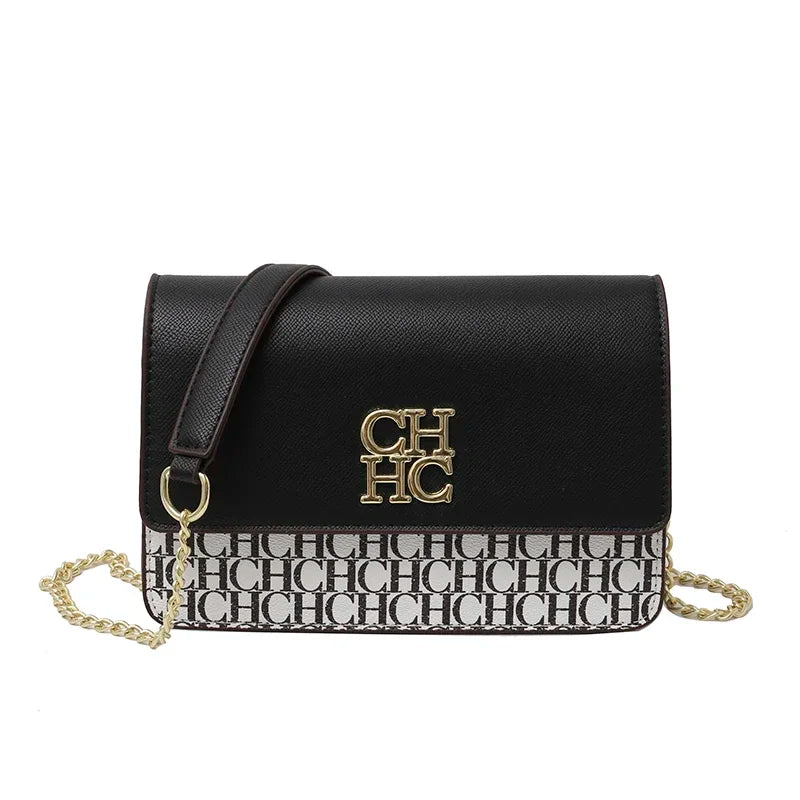 CH Multi Embossed Ladies Handbag Classic Ladies Crossbody Bag Ladies Shoulder Bag Fashion Luxury Brand Pure Color Design